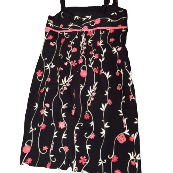 Talk of the Walk 12 midi one of a kind sundress textured black with pink… - Picture 4 of 8